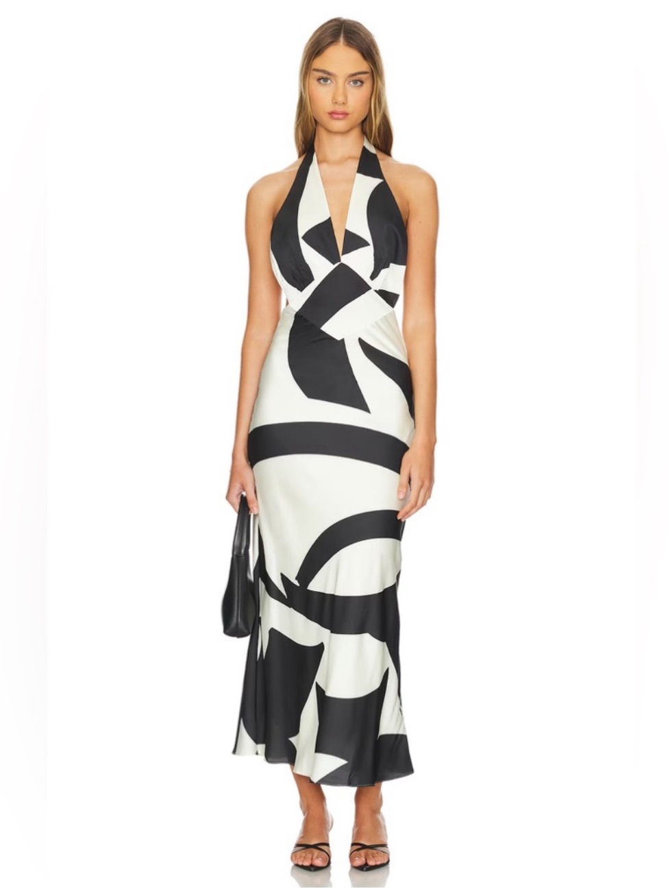 Bardot Black And White Halter-Style Maxi Dress